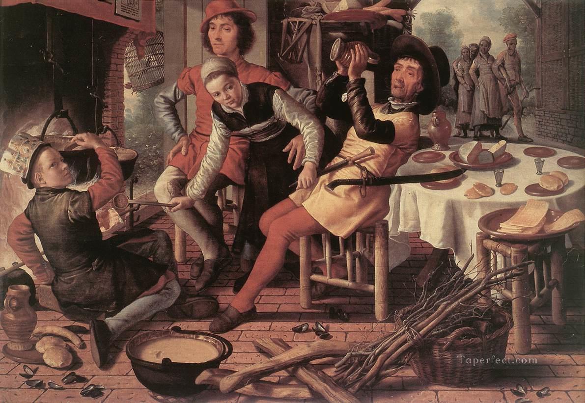 Peasants By The Hearth Dutch historical painter Pieter Aertsen Oil Paintings